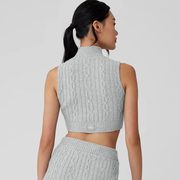 NWT ALO Cable Knit Winter Bliss Mock Neck Tank - Picture 3 of 3
